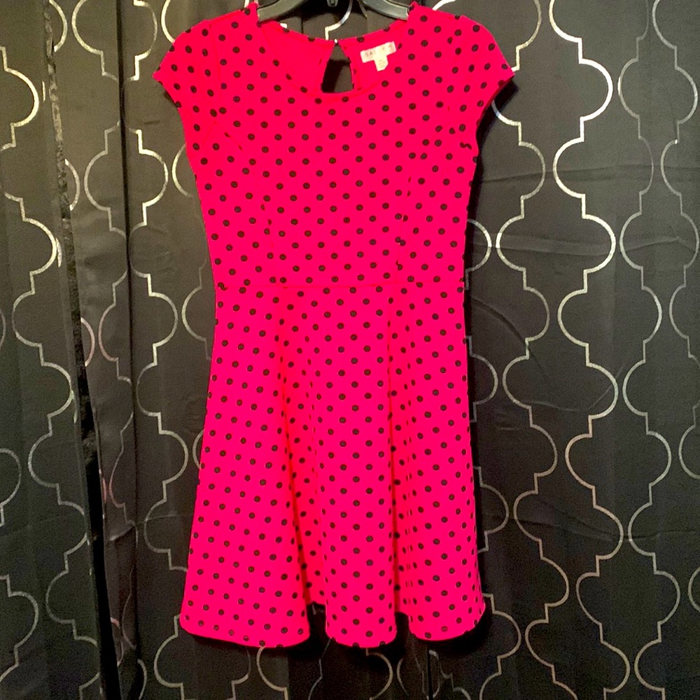 Pink and black dress
